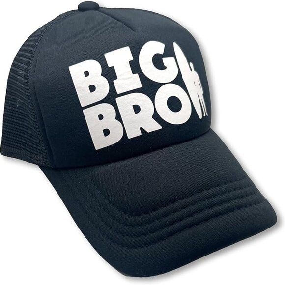 Big Bro Kids Black Mesh Trucker Hat - Picture 1 of 8